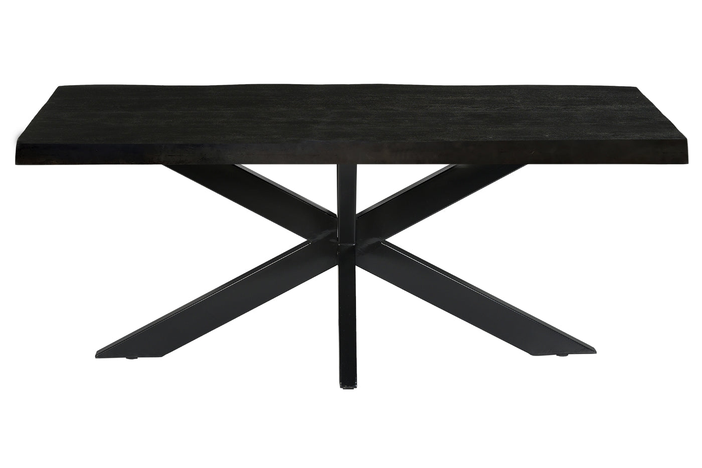 Livingfurn - Eettafel Rechthoek 200cm - Zwart Mangohout - Norris