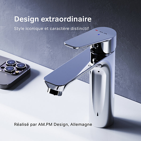 Mitigeur de lavabo Mitigeur Salle de Bain Robinet de lavabo Chromé Hit, taille S, FTA02800 AM.PM