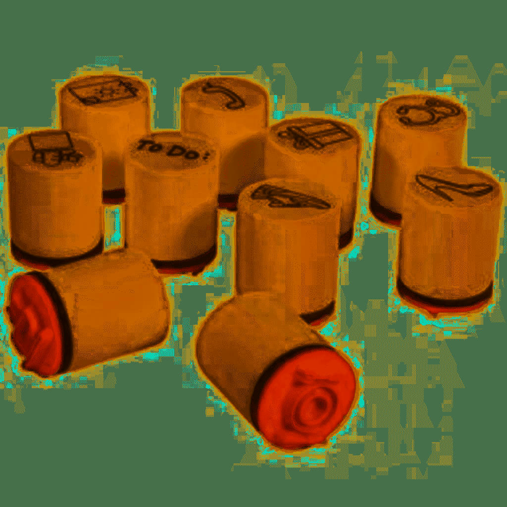 BULLET JOURNAL - Kit de mini tampons en bois D2-2,5cm