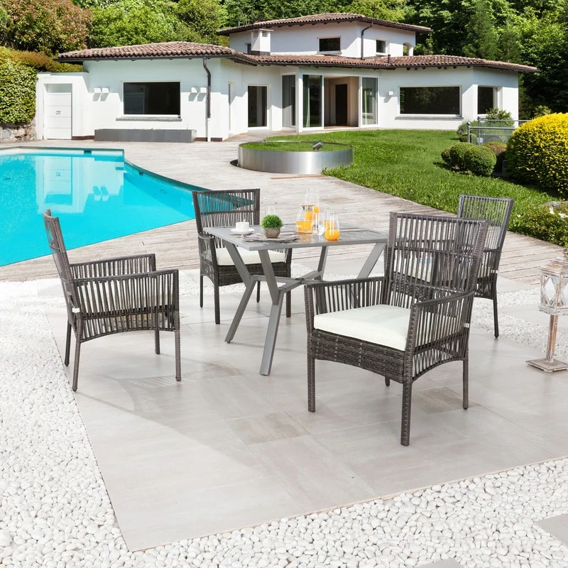 Patio Festival 5-Piece Outdoor Square Dining Set
