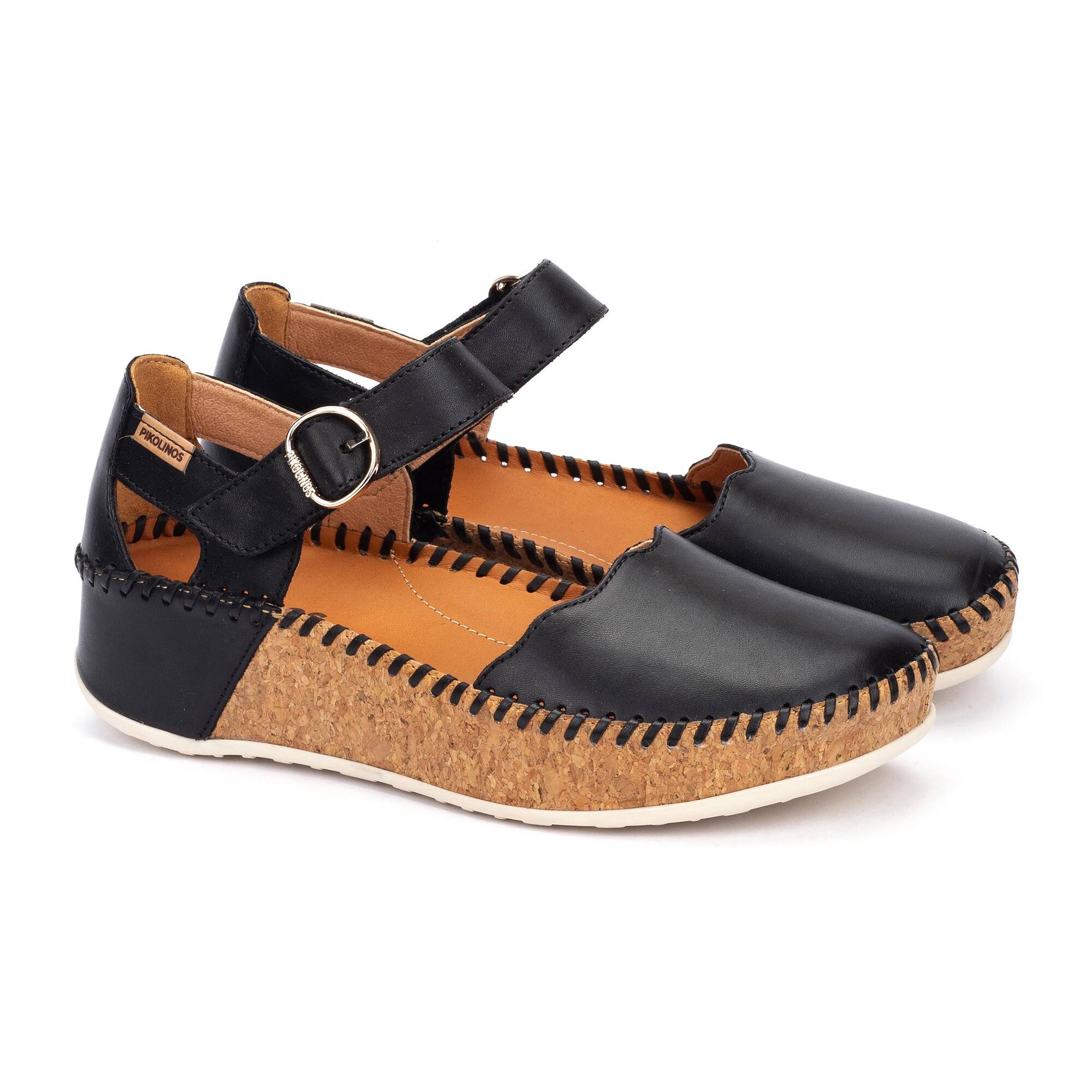 MARINA - Zapatos semiabiertos con hebilla y tacón para mujer