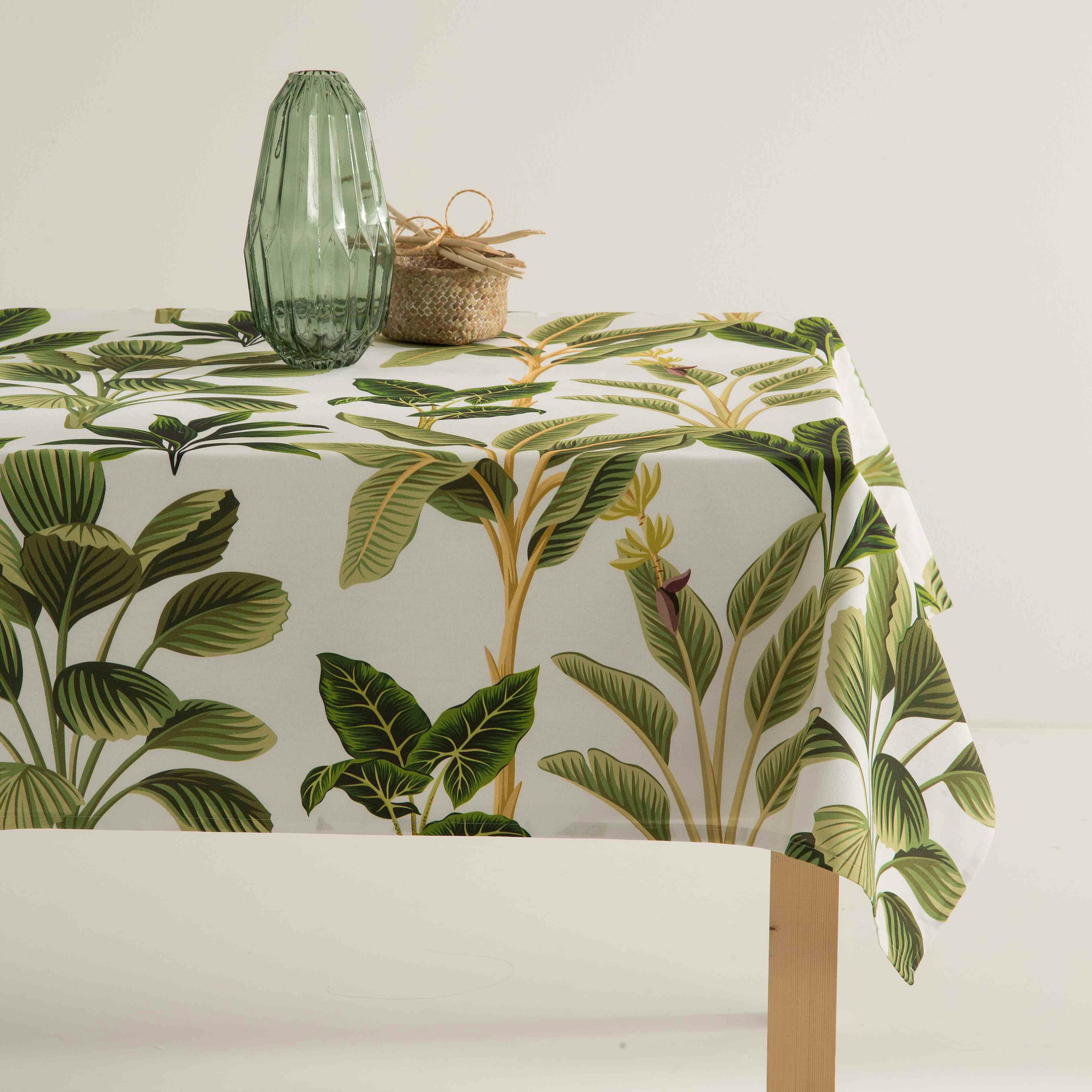 VERDICA - Nappe imprimée multicolore avec traitement anti-taches coton 140x100cm