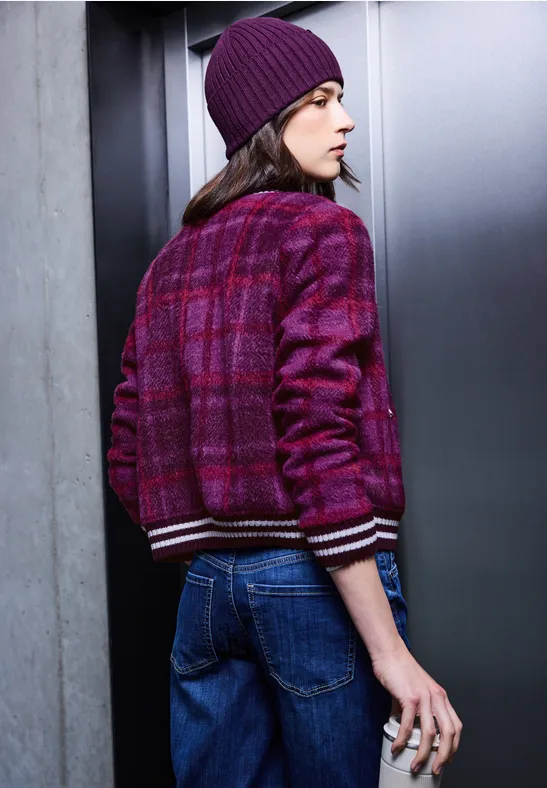 Karierter Federgarn Blouson