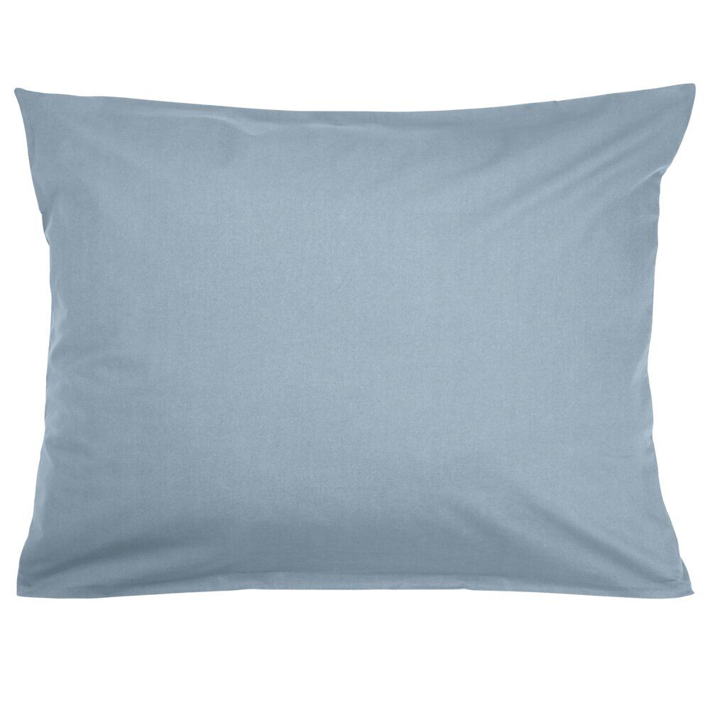 Taie d'oreiller 50x70cm 100% coton finition droite bleu chiné