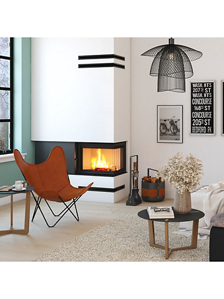 Cheminée d'angle Insert Ouverture à droite Noir Energy 65x50x47 (14,5 kW) ECO