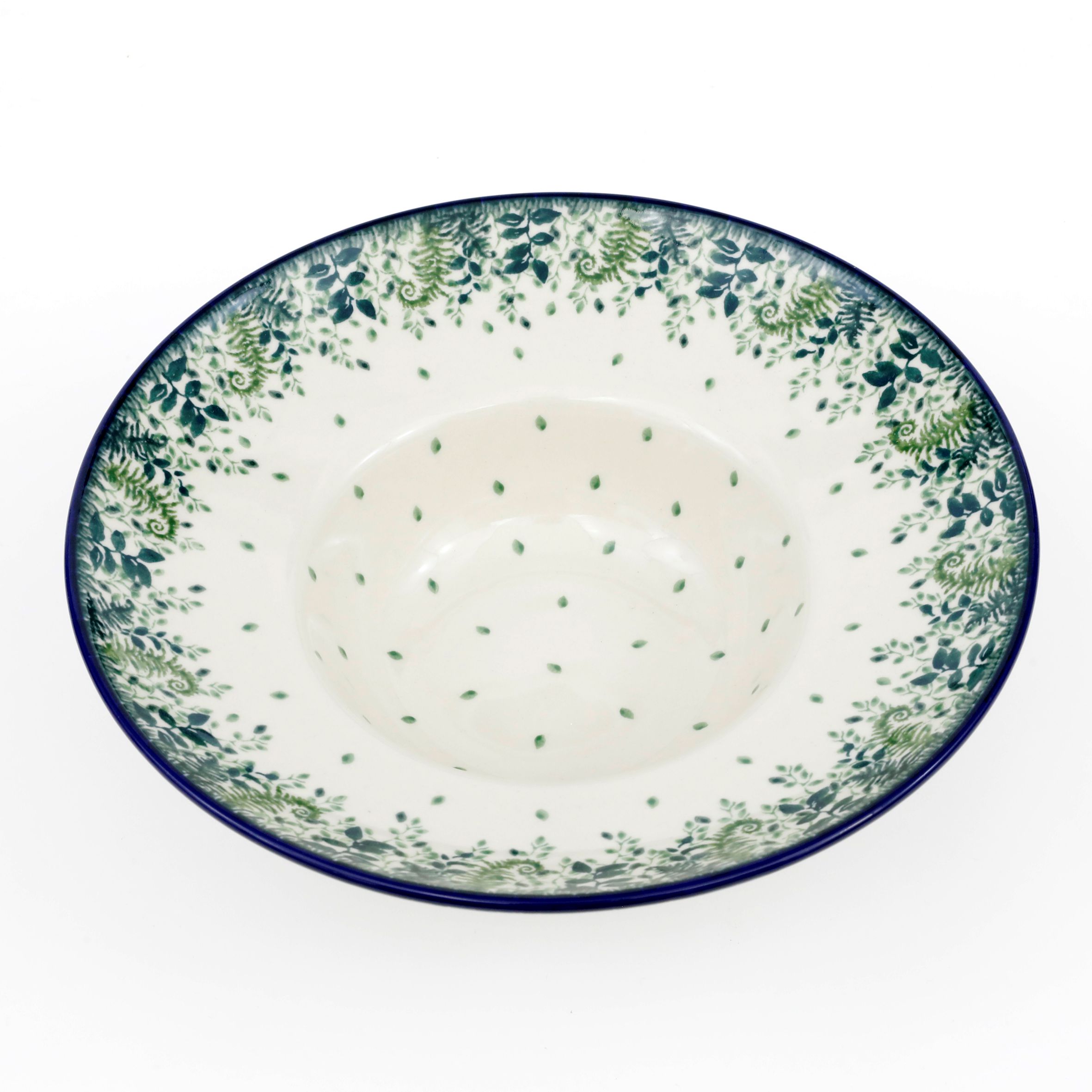 Talerz głęboki na spaghetti D86 25cm  2206X Zielone paprocie