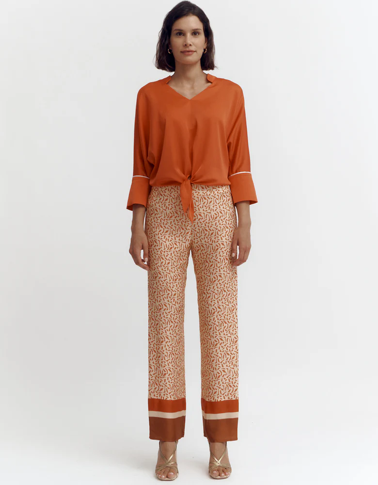 Pantalon fluide imprimé PAPAYE/87069/580