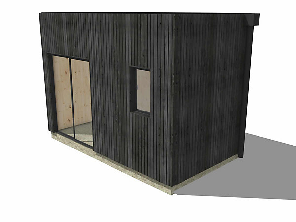 Bureau de jardin 4 saisons en bois 4,4 x 2,4 x 3,2 m / isolation RE2020 / menuiseries alu k-line