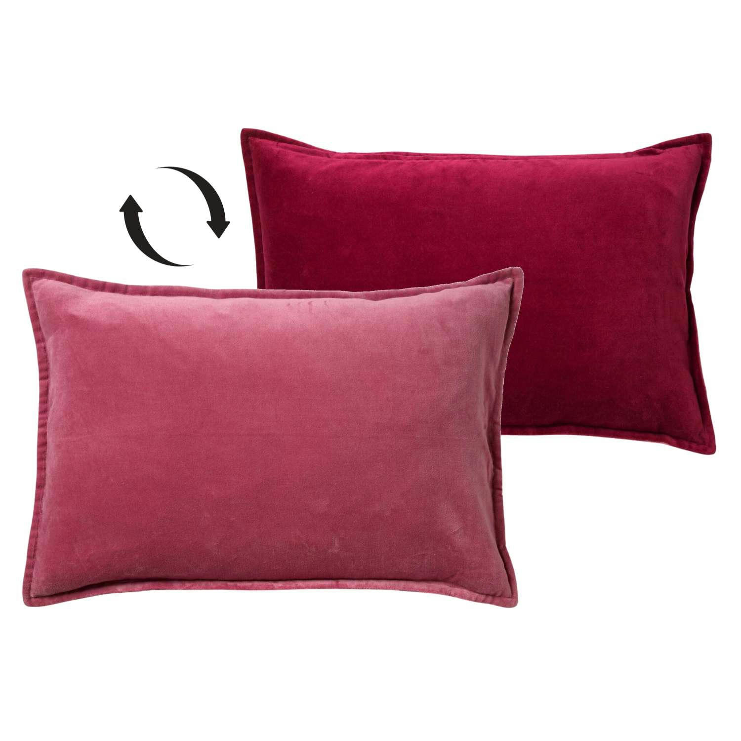FAY - Housse de coussin rouge en velours-40x60 cm uni