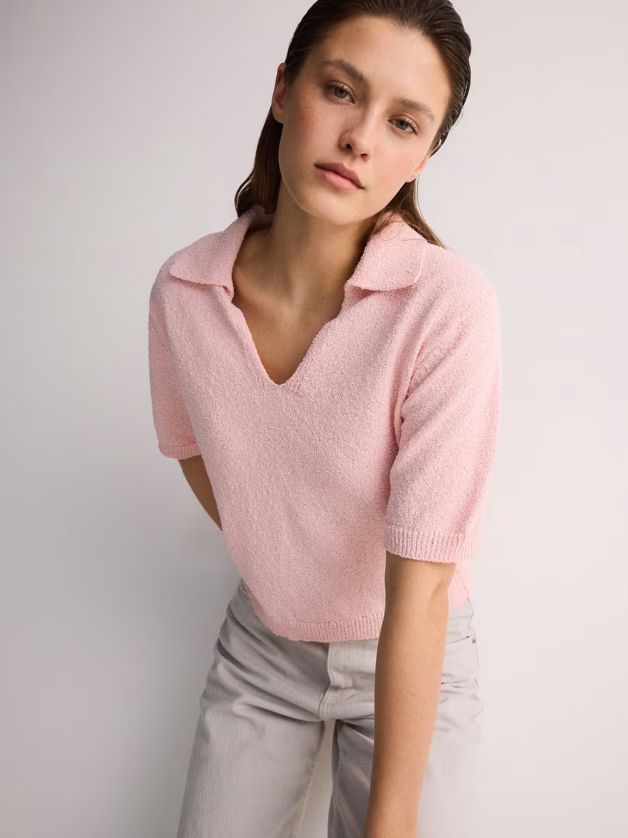 Polo Style Jersey Blouse