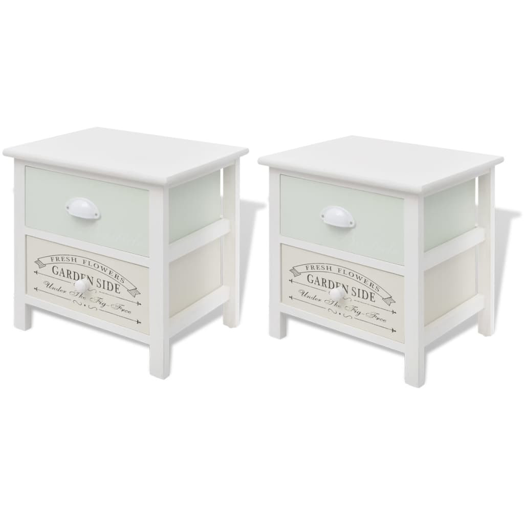 2x Szafka Nocna Stolik Komoda z Szufladami Do Sypialni 38x28x38 cm