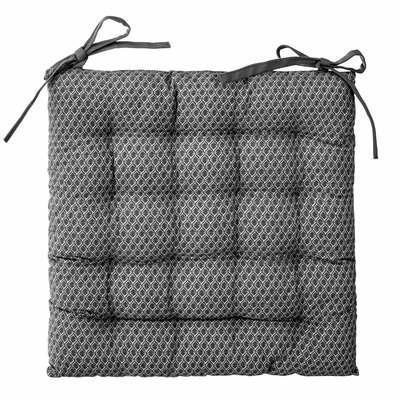 PODUSZKA NA KRZESŁO kwadratowa 38cm szara z bawełny pikowana