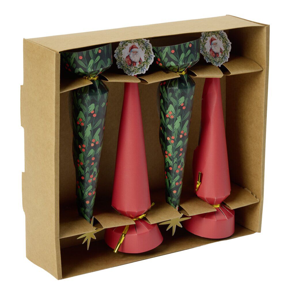 Crackers X4 pcs papier L21X5XH5 cm rouge et vert