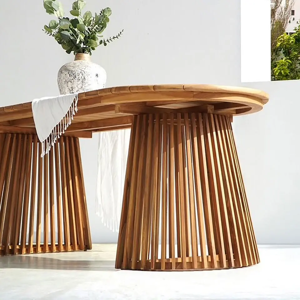 Eettafel Rechthoek - Naturel Hout - 200x90x75cm - Berja