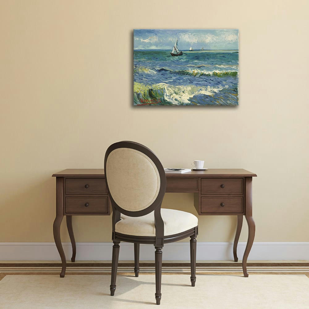 - Tableau paysage marin Saintes-Maries-De-La-Mer Van Gogh 60x80cm