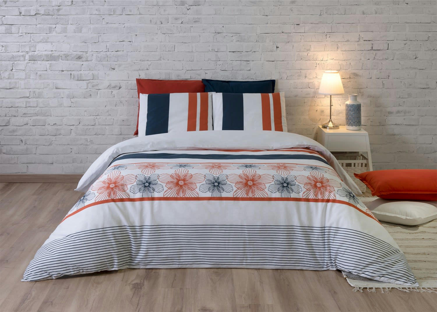 ELEGANCE - Parure housse de couette coton blanc 240x260 cm