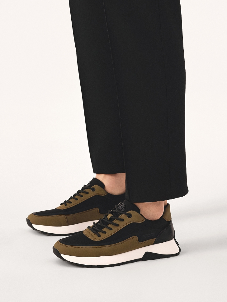 Lace-up sneakers in contrasting colors