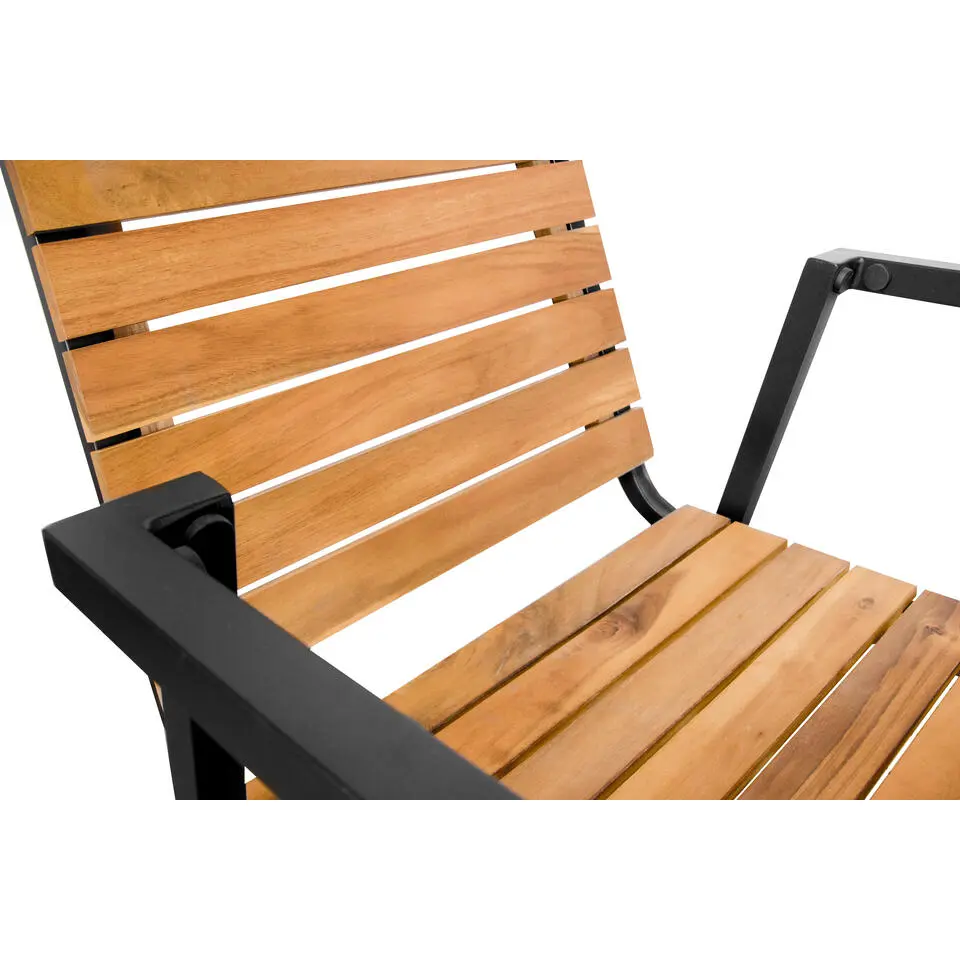 Sens-Line - Dexter Tuinstoel - Zwart - Acaciahout - Set van 4