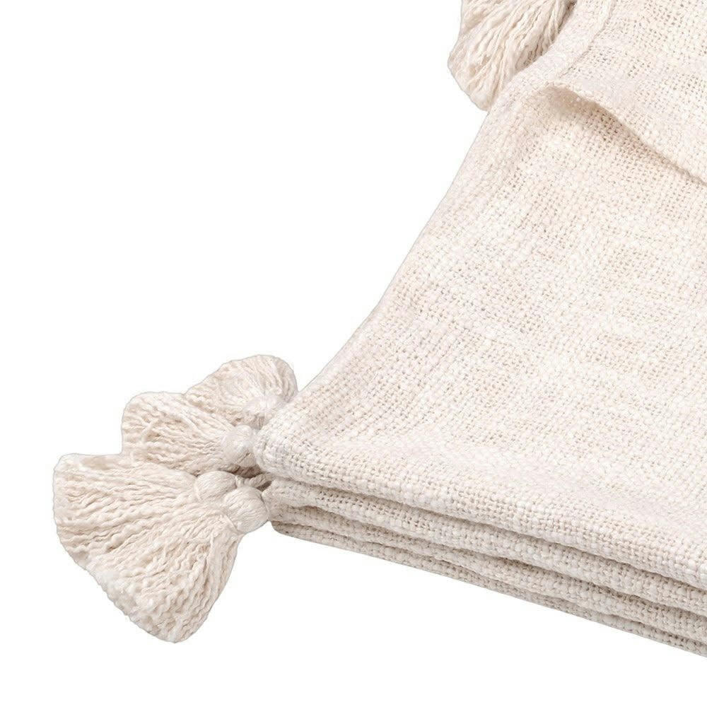 SANCHEZ - Jeté de lit écru coton 240x220cm