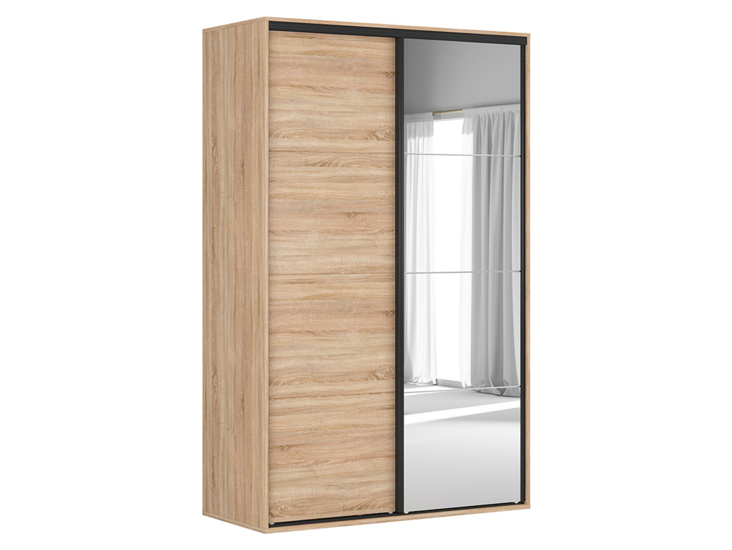 Szafa przesuwna Flex 150 cm z lustrem dąb sonoma