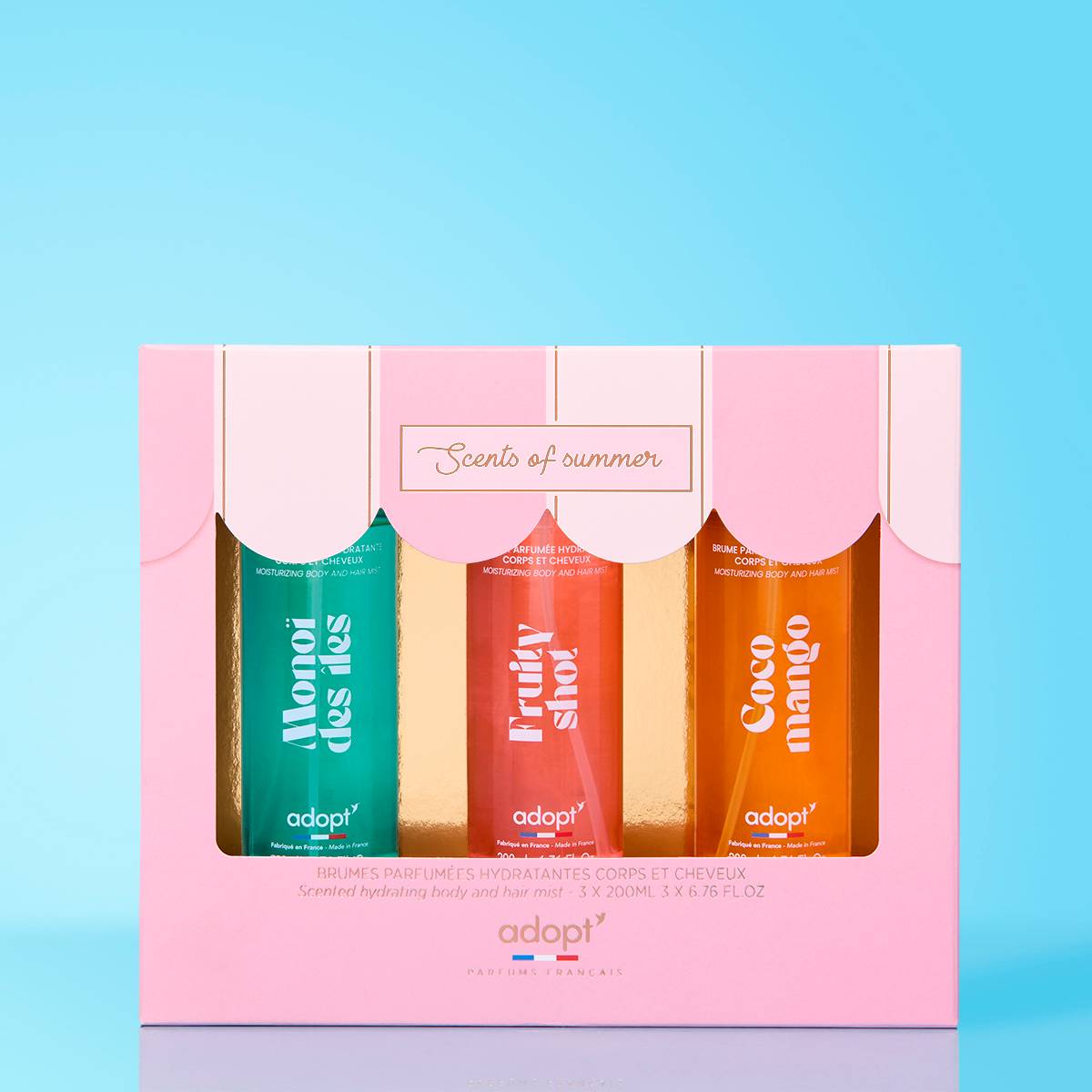 Scents of SummerCoffret 3x200ml brume parfumée hydratante corps et cheveux