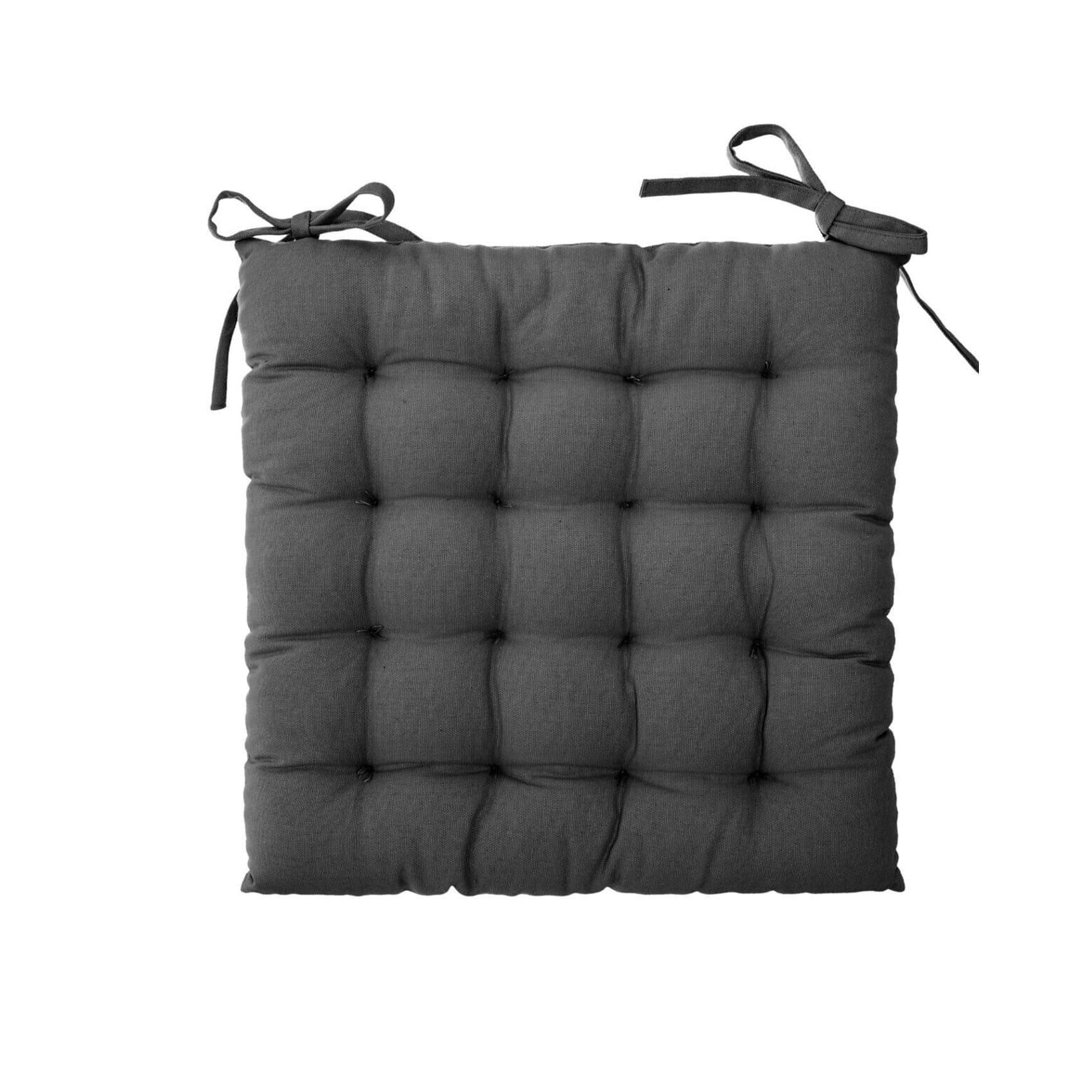 - Galette de chaise imprimée et matelassée à nouettes gris clair