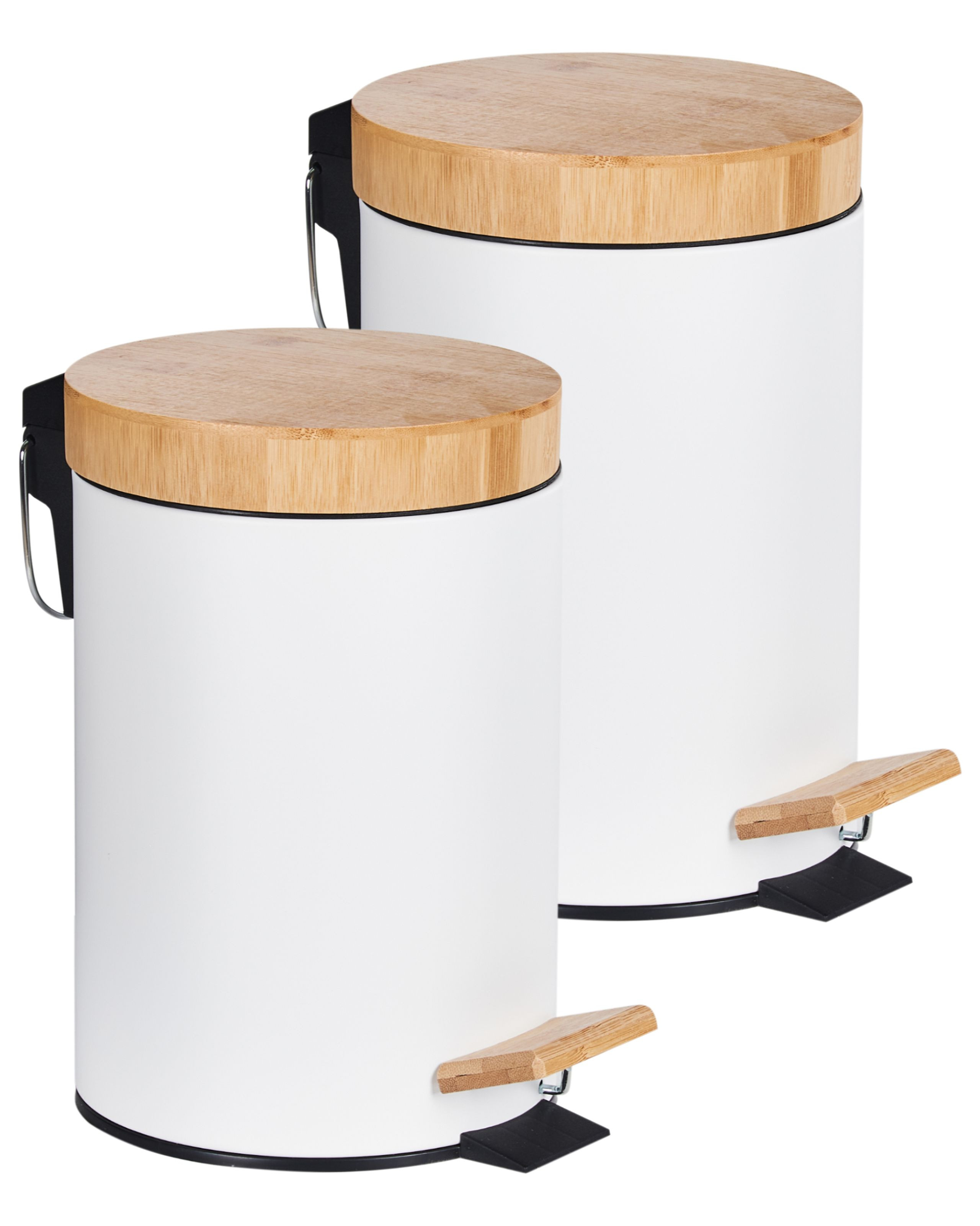 Zestaw 2 koszy na śmieci z pedałem 3 L ECOSMART Metal Biały
