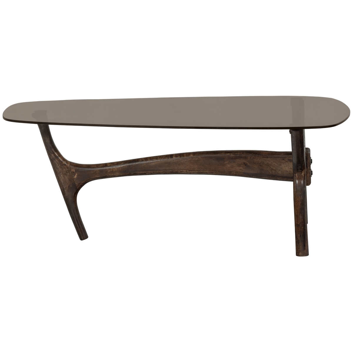 WOOOD salontafel Flash - Glas/Hout - Walnoot - 42x110x60
