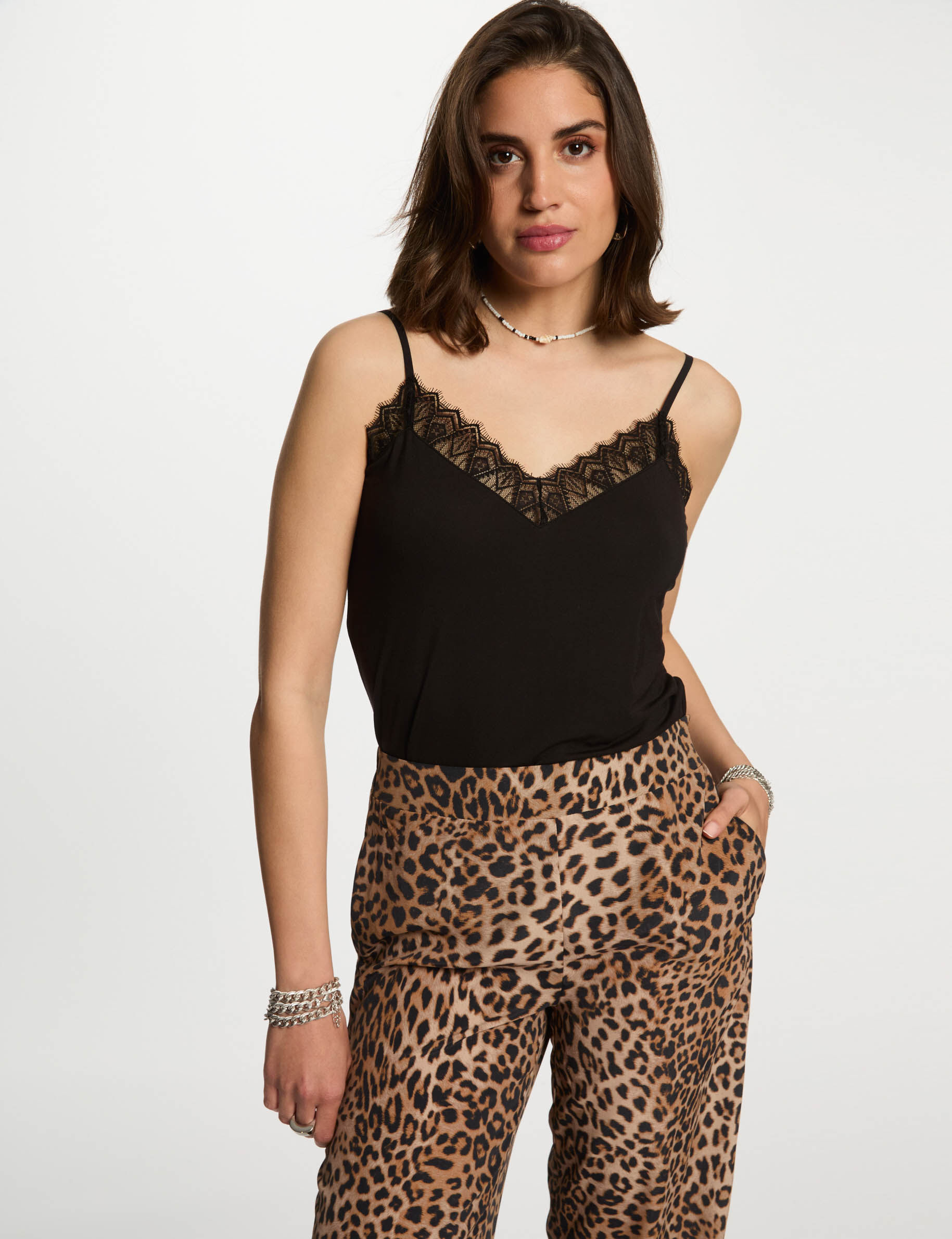 Vest Top Thin Straps Black Women