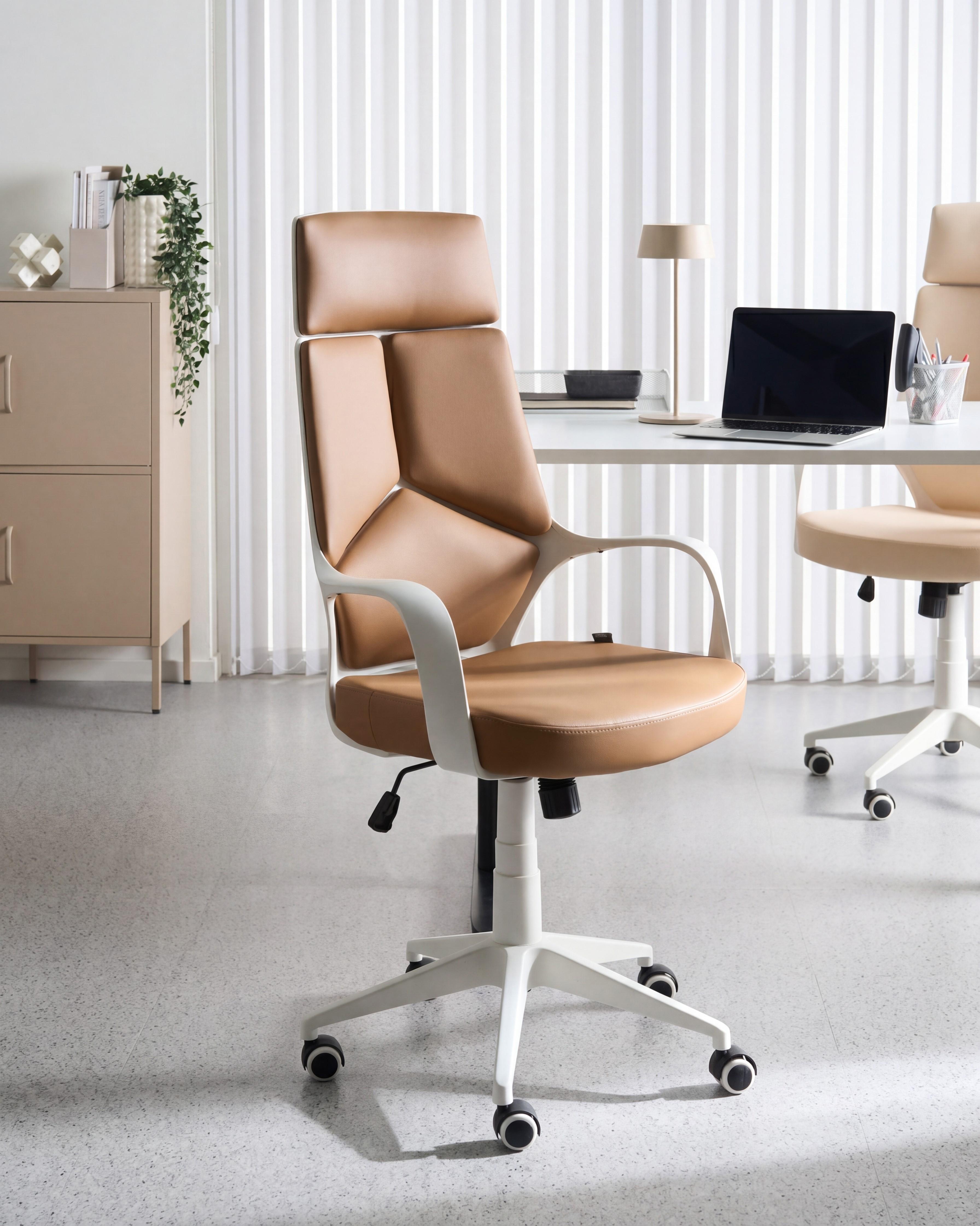 Office Chair DELIGHT Faux Leather Sand Beige