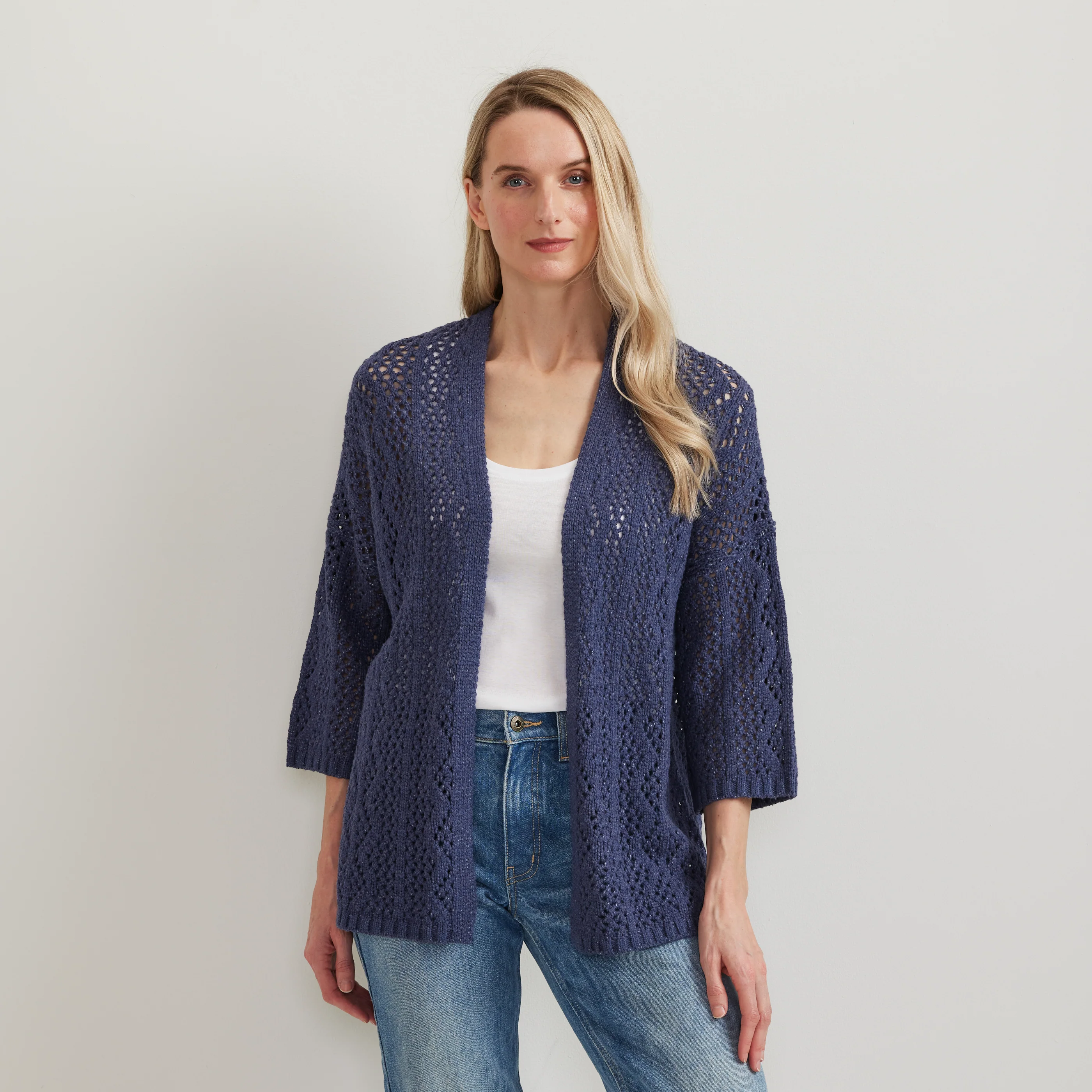 Women's Long Open Stitch Cardigan