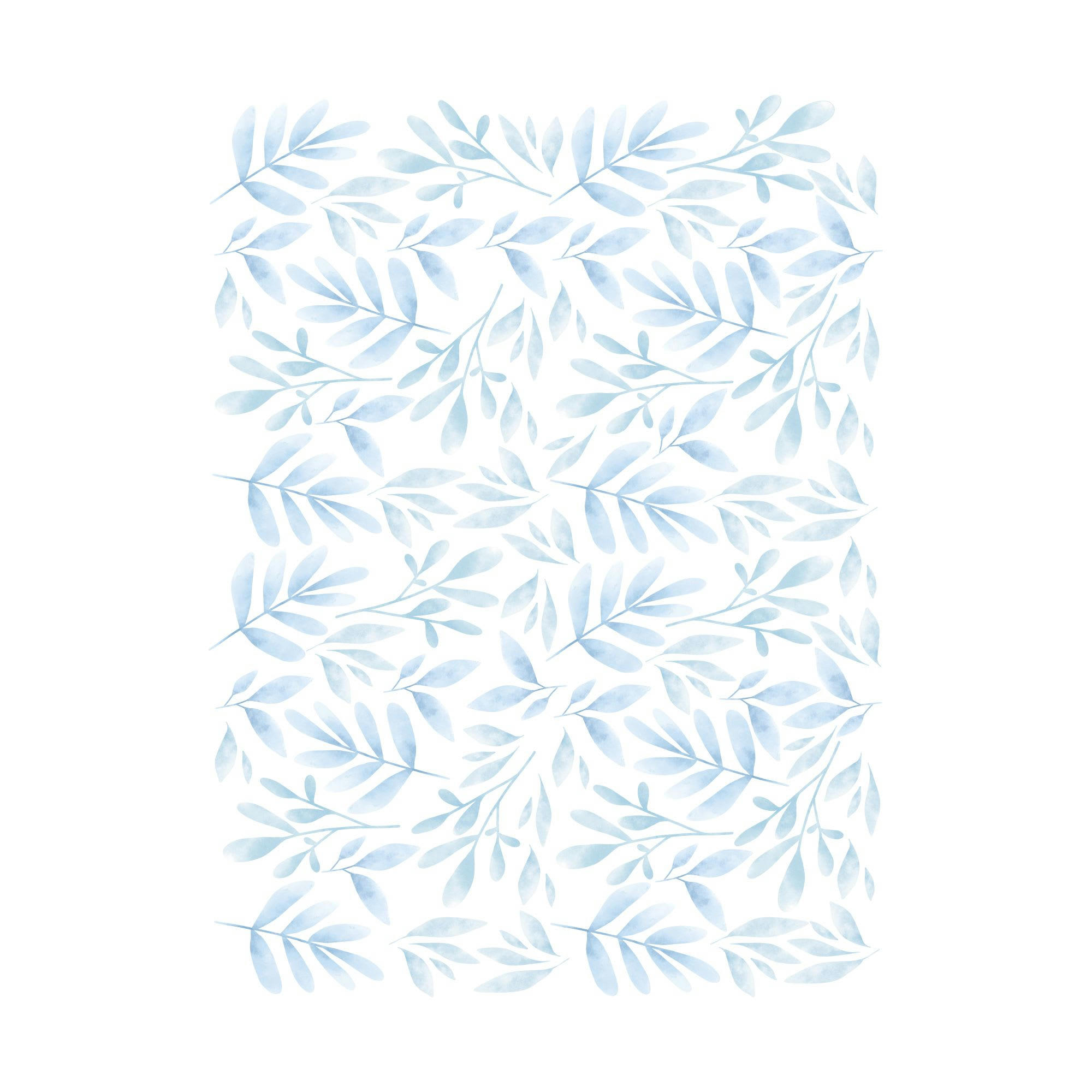 - Stickers muraux feuilles décoratives style aquarelle bleu