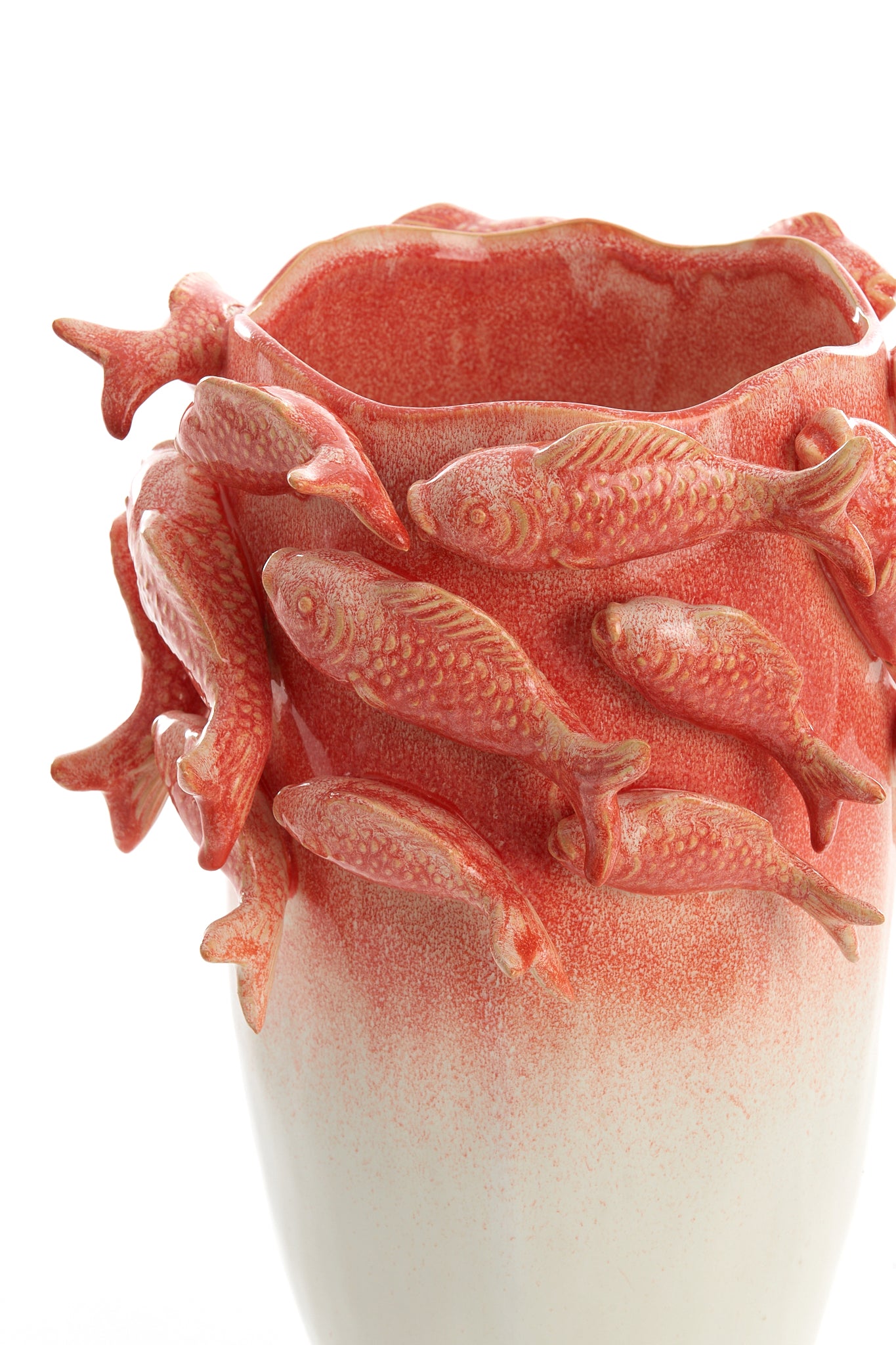 Light & Living FISH vaas keramiek koraal crème 29x28x36.5 cm