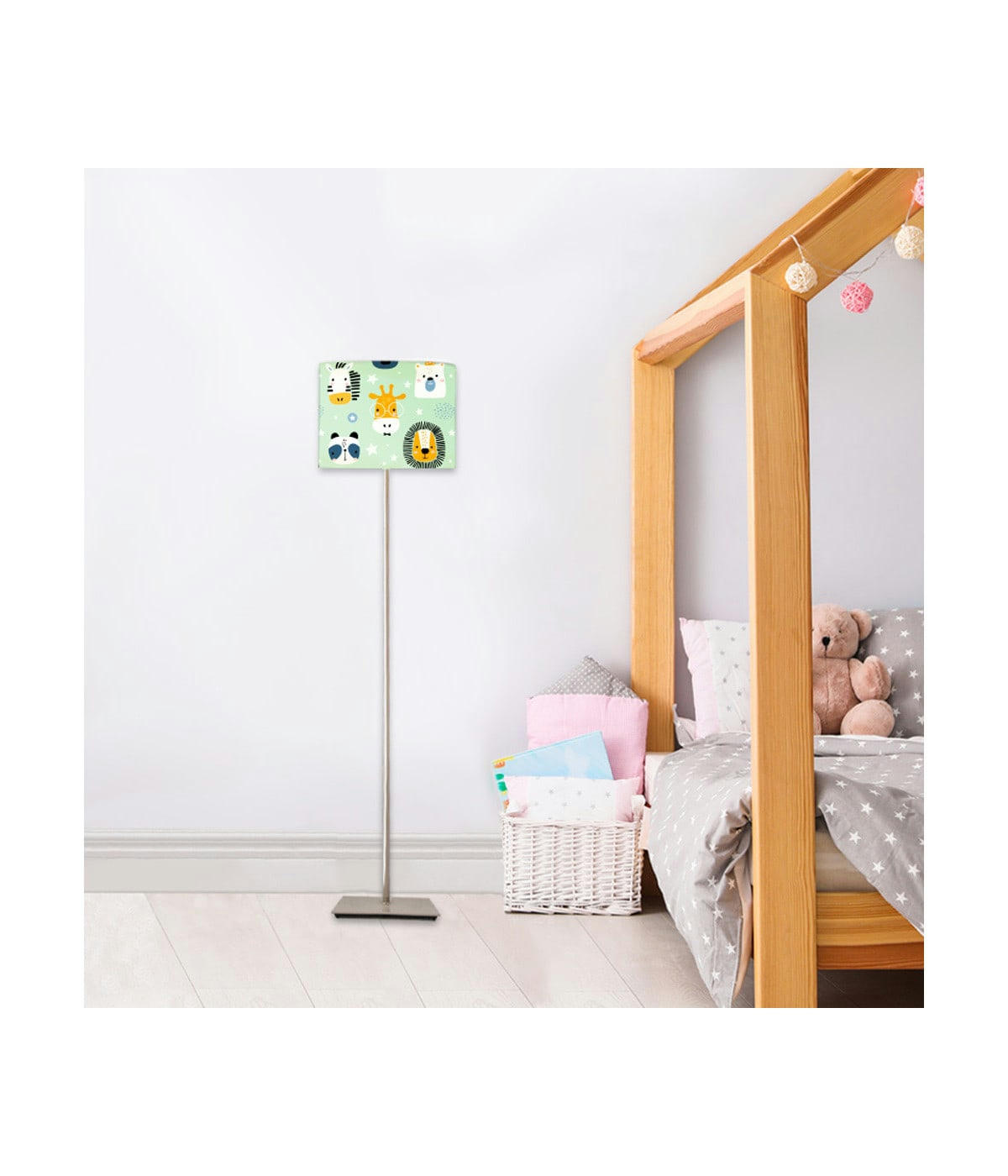 ENFANT - Abat-jour lampadaire enfant  Savane Vert Pastel D: 45 x H: 25