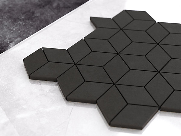 Mosaïque en gres sur maille pour salle de bain ou cuisine 26.5 cm x 30.5 cm - Dark side