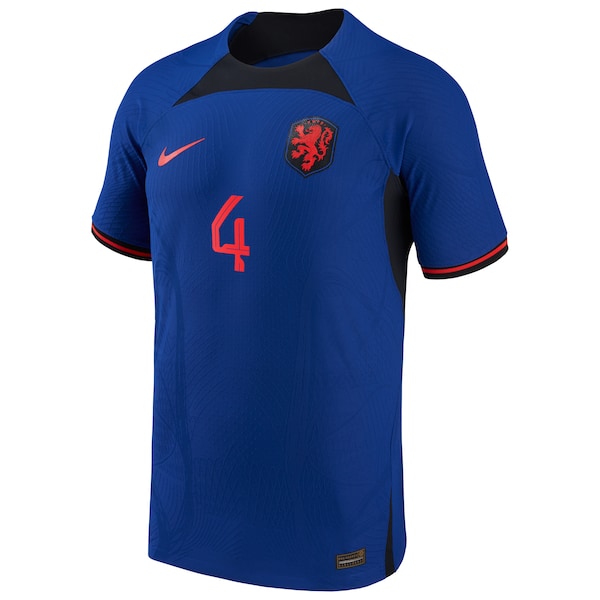 Virgil Van Dijk Netherlands National Team Nike 2022/23 Away Vapor Match Authentic Player Jersey - Blue
