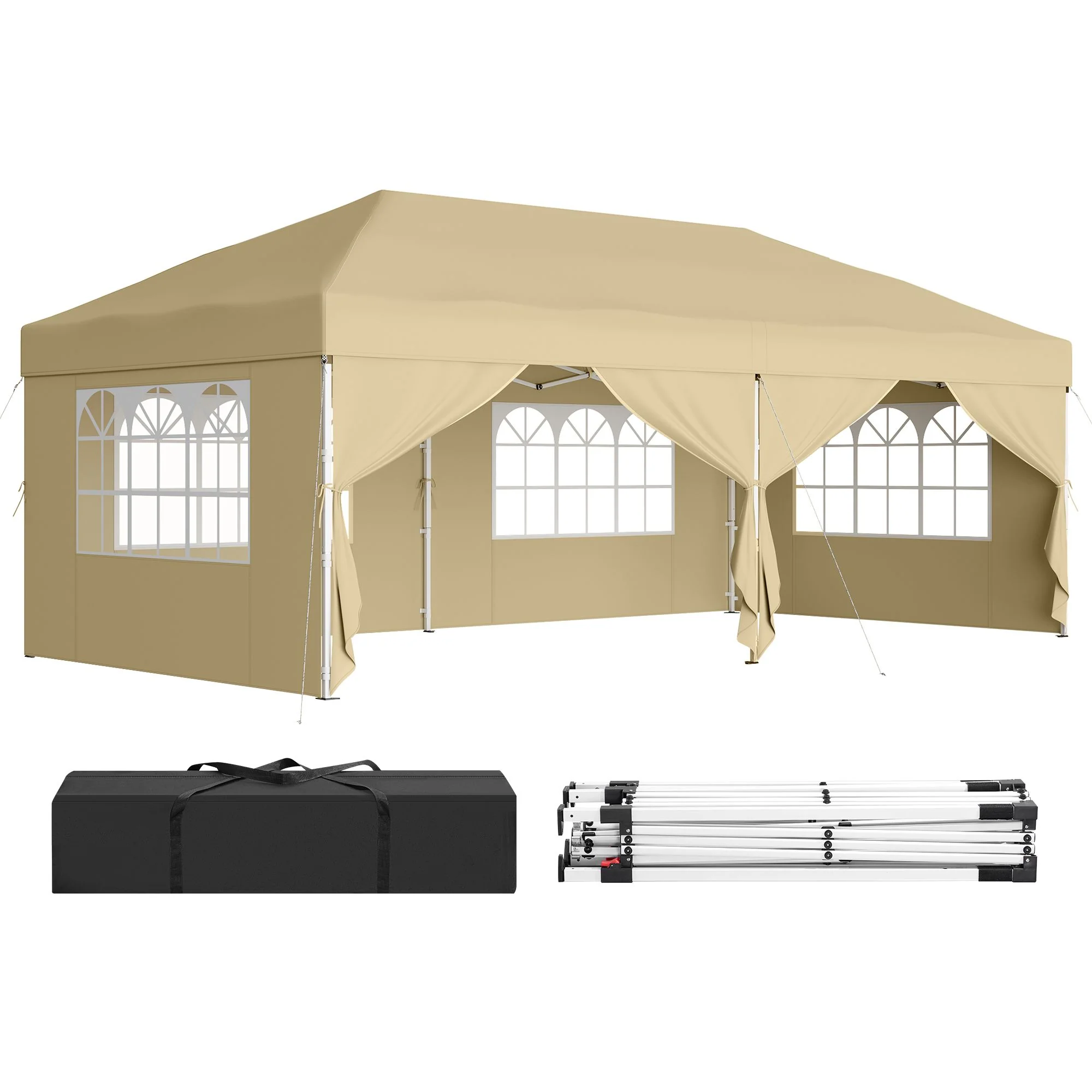 Pergola avec Toit Pliable et Parois Latérales