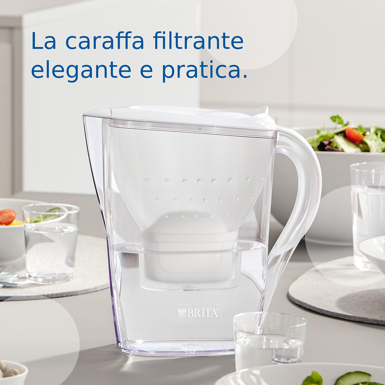 Caraffa filtrante 2,4 L Marella Brita con 6 filtri Maxtra Pro All in 1