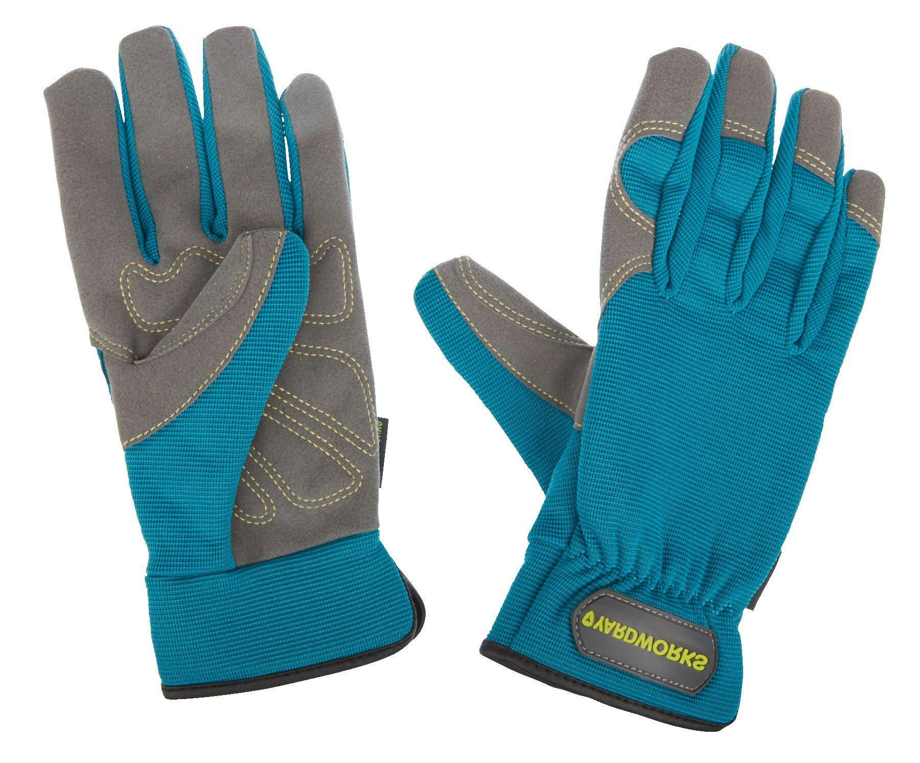 Yardworks Synthetic Leather Unisex Gardening Gloves, Assorted Sizes, Blue