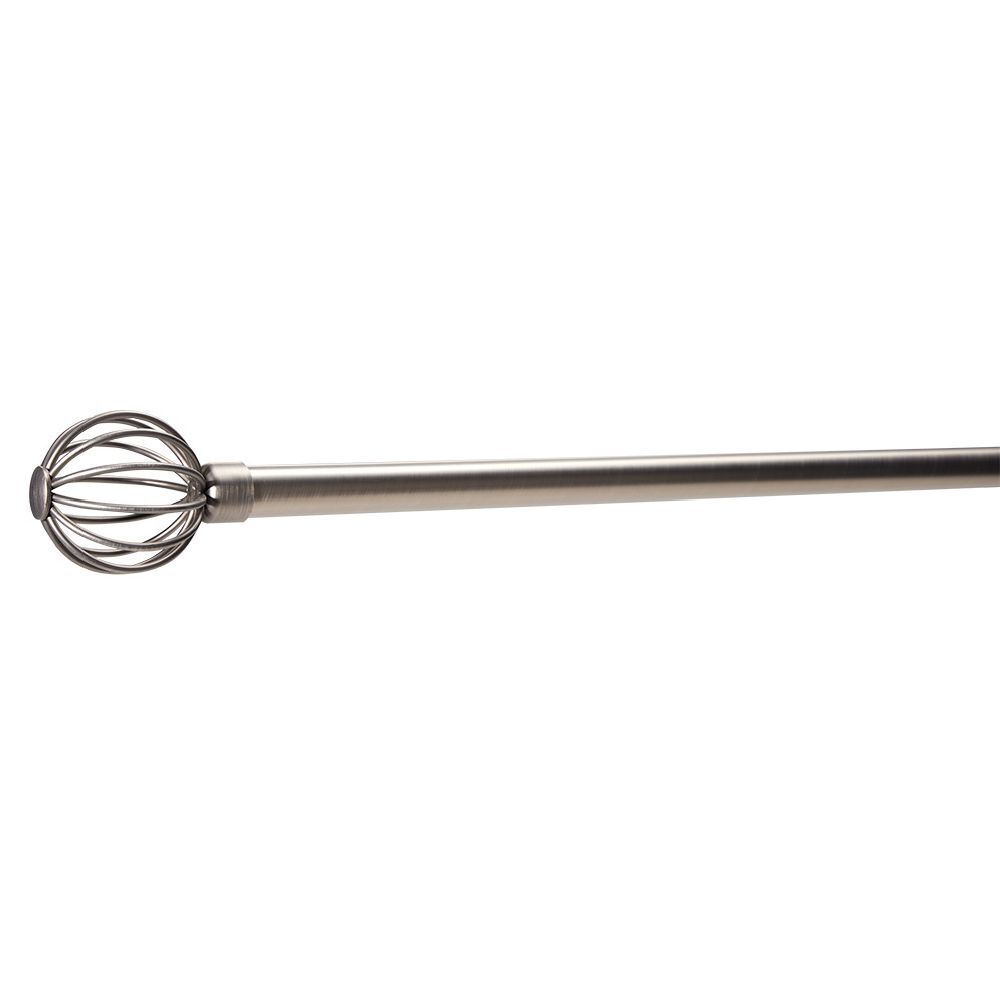 Kit tringle extensible embout globe brossé L120/210cm