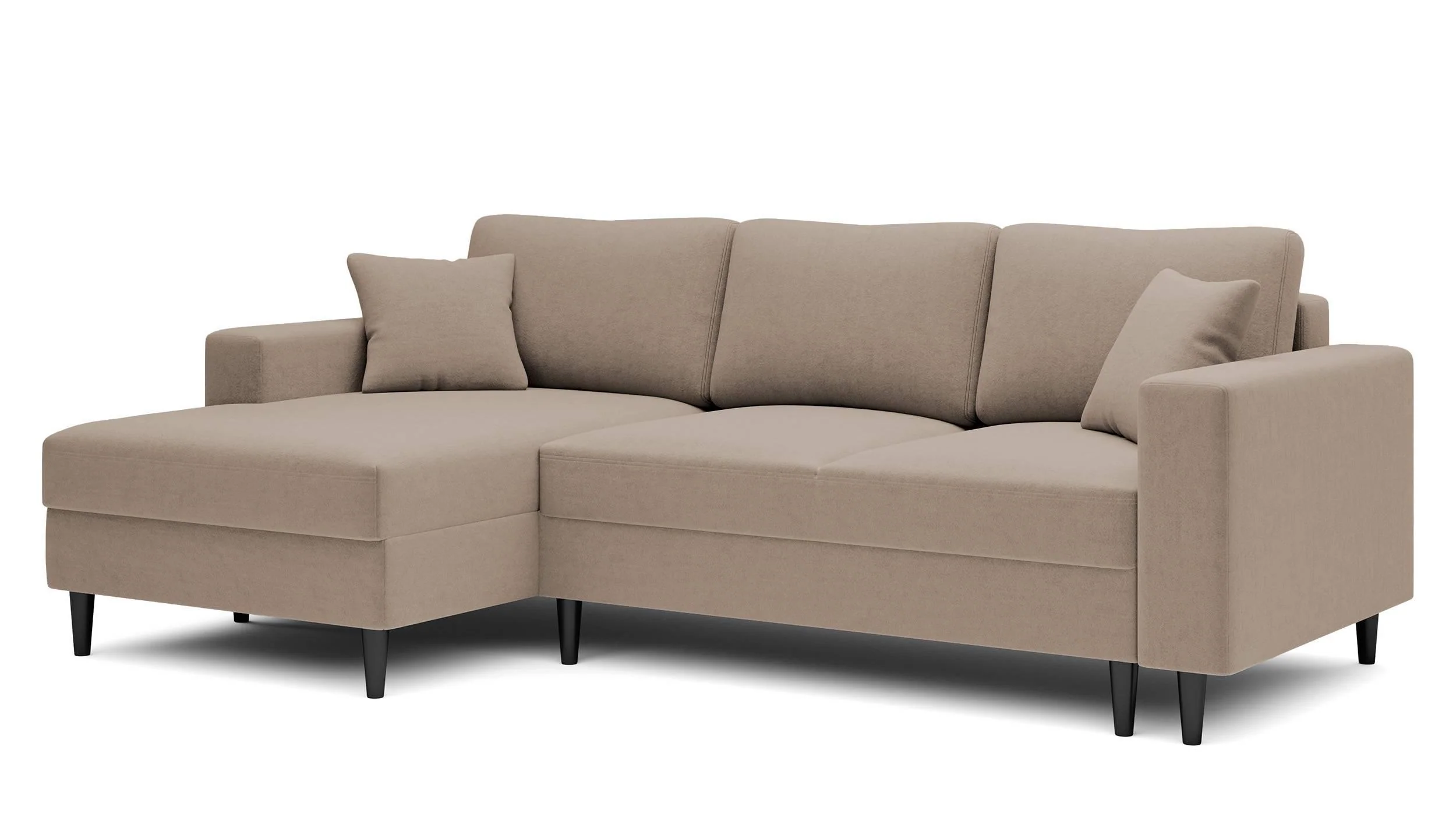 Hoekbank Malena velvet links met slaapfunctie