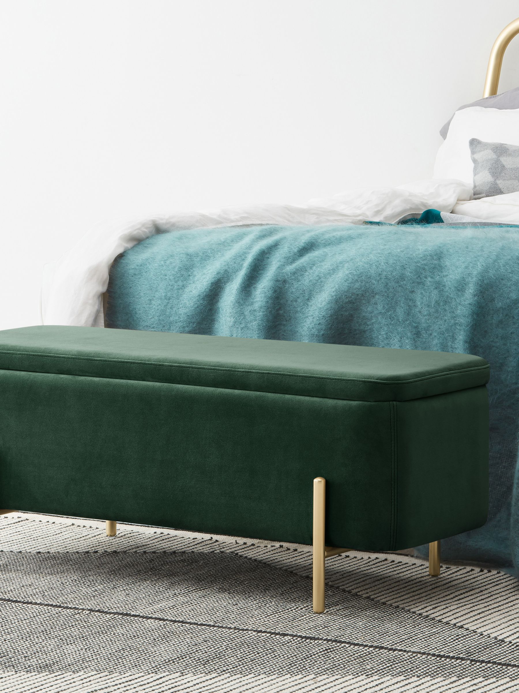 Asare Storage Ottoman Bench in Green