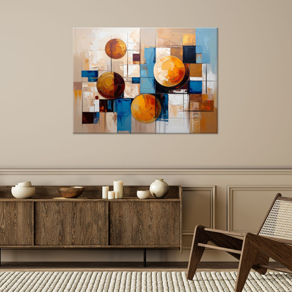 Feeby Obraz Abstrakcja do salonu, Geometryczne Kolorowe Kształty 60x40