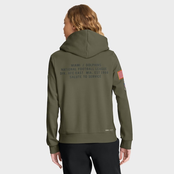 Miami Dolphins Nike Women's 2025 Salute to Service Sideline Standard Issue Dri-FIT Hoodie - Olive