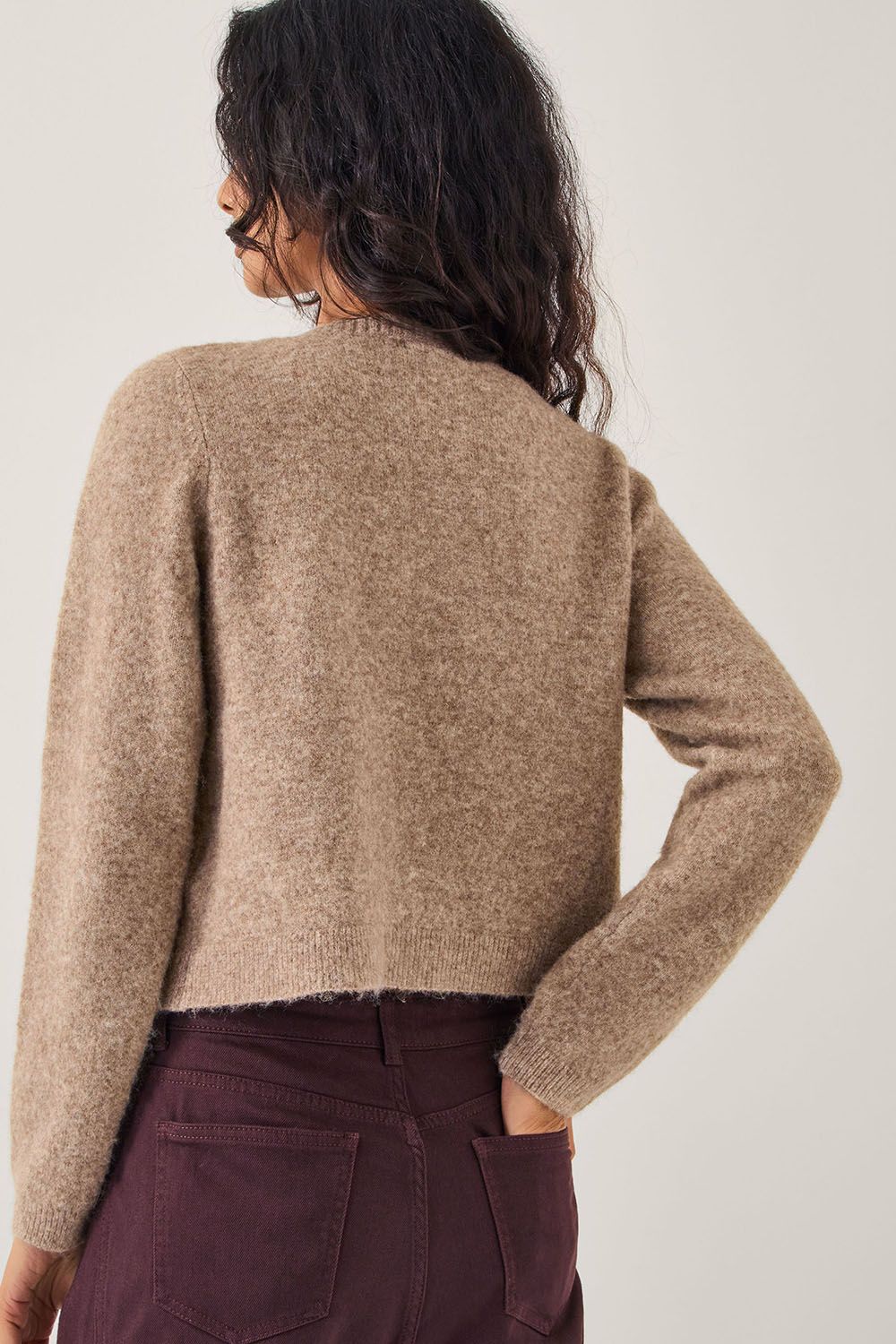Monsoon Evie Embellished Cardigan Mink