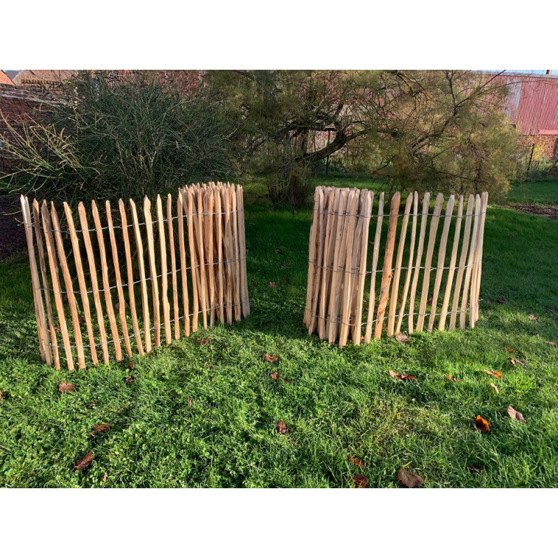 Clôture en noisetier 5 x 1,5 m avec écartement de 4 - 5 cm SOLID