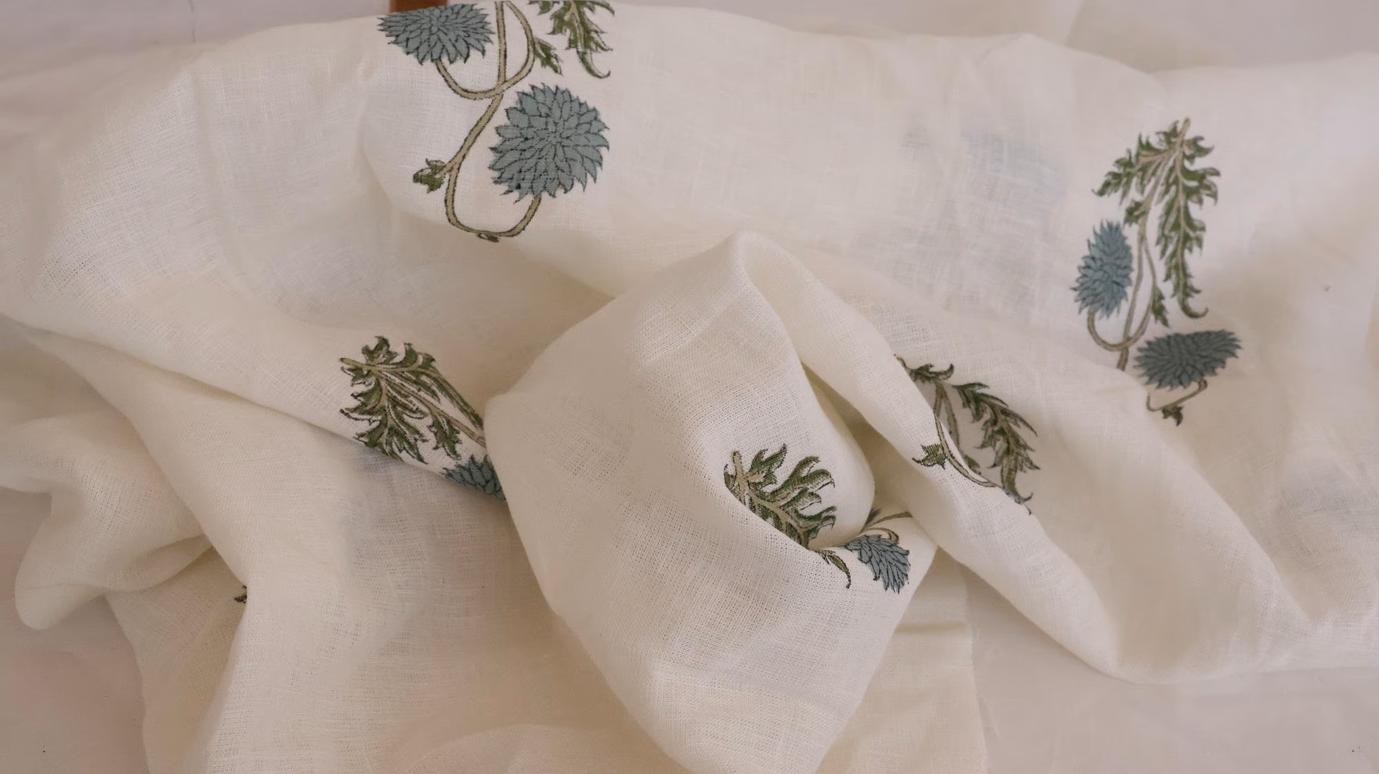 Hand Block Printed Linen Duvet Cover King Queen Full Size, Floral Comforter Cover Set, Boho Botanical Bedding, Rustic Linen Bedroom Bedding