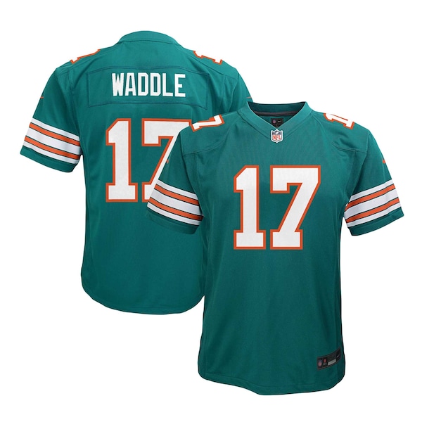 Jaylen Waddle Miami Dolphins Nike Youth Alternate Player Game Jersey - Aqua