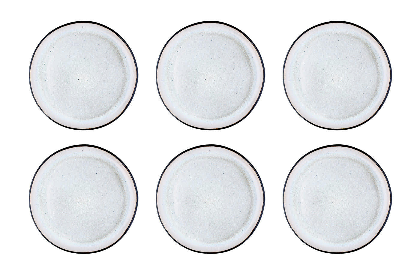 REACTIV - Lot de 6 assiettes plates en grès blanc D26