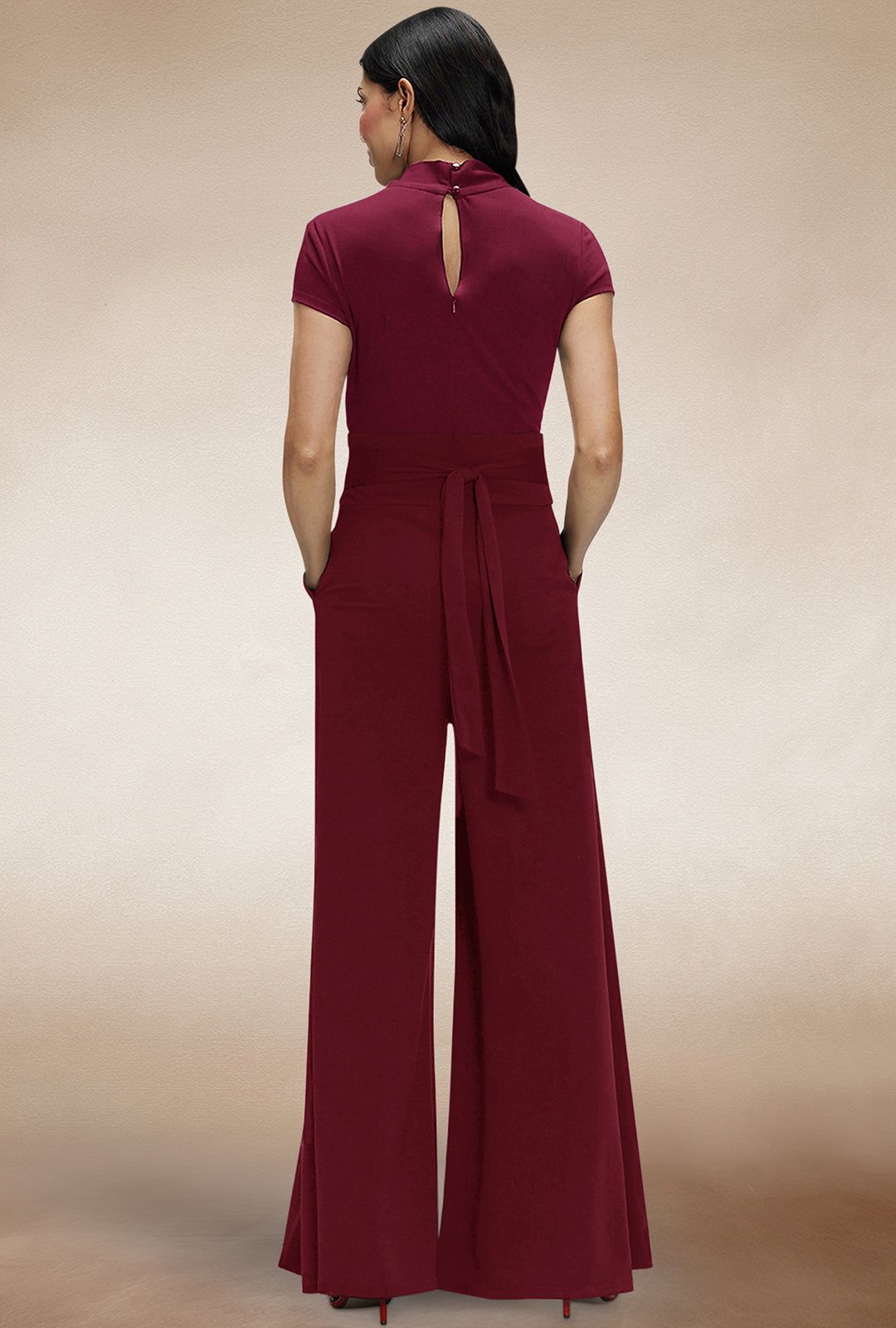 Hot Squash Cap Sleeved Wide Leg Jumpsuit